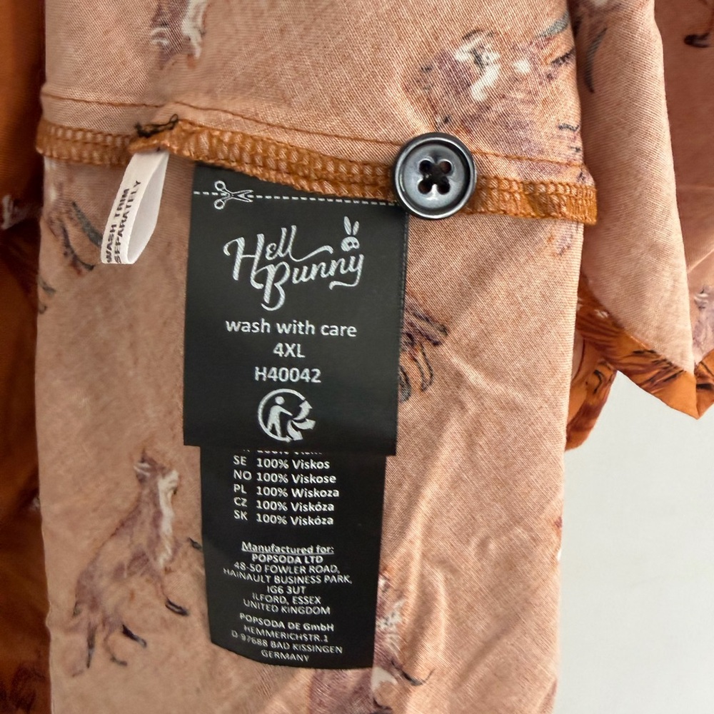 Hell Bunny Vixey Dress Rockabilly Mini Fox Print Retro Vintage Style Size 4x NWT - Picture 3 of 4